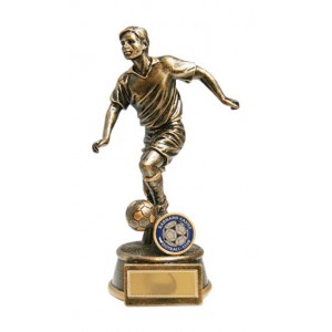 Male Football Figure Trophy Antique Gold 22cm